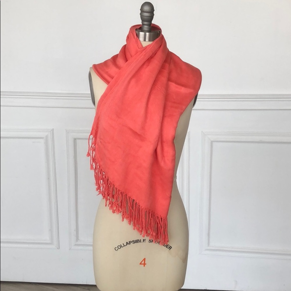 Coral color scarf